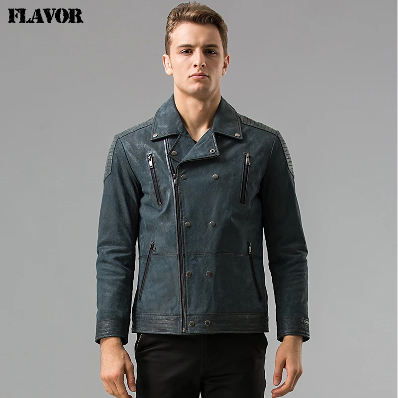 

Men's Pigskin motorcycle real leather jacket Genuine Leather jacket Bomber jackets biker coat male