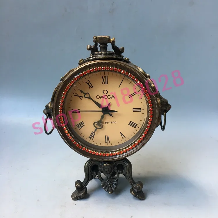 Beste Zuiver koper, ouderwetse circulaire Westerse mechanische klok, Europese en Amerikaanse antieke woondecoratie, collectibles.