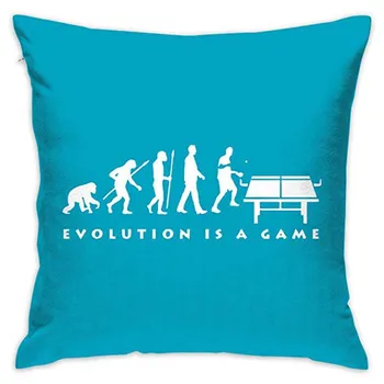 

Table Tennis Evolution Square Decorative Throw Pillow Cases Cushion Covers for Home, Couch, Sofa, Or Bed,18 X 18 Inch