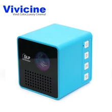 Drop Ship Vivicine P1+WIFI Mini Projector,Pocket Size,Built-in Battery, Support Miracast DLNA Handheld Video Proyector Beamer