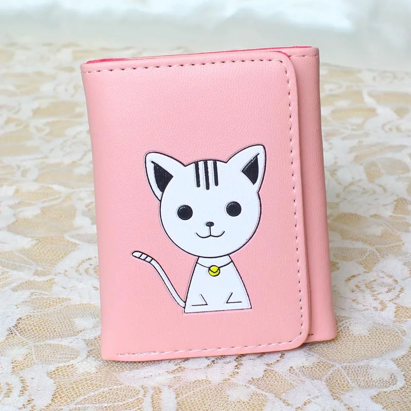 

Women Cartoon Wallets PU Leather Short Purse Cat Lady Purses Girls Moneybag Clutch Coin Purse Woman Wallet Cards Holder Gifts