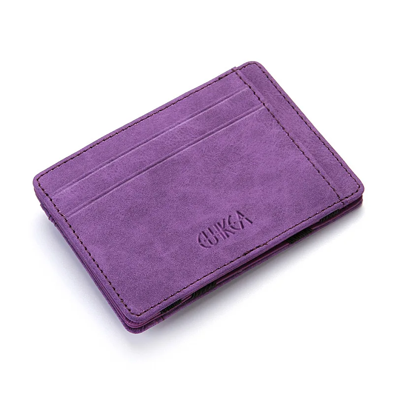 ETya, модный мужской тонкий кошелек, мужской, маленький, на молнии, для монет, ID, бизнес, держатель для кредитных карт, кошельки, кошельки, сумка, чехол - Цвет: Фиолетовый