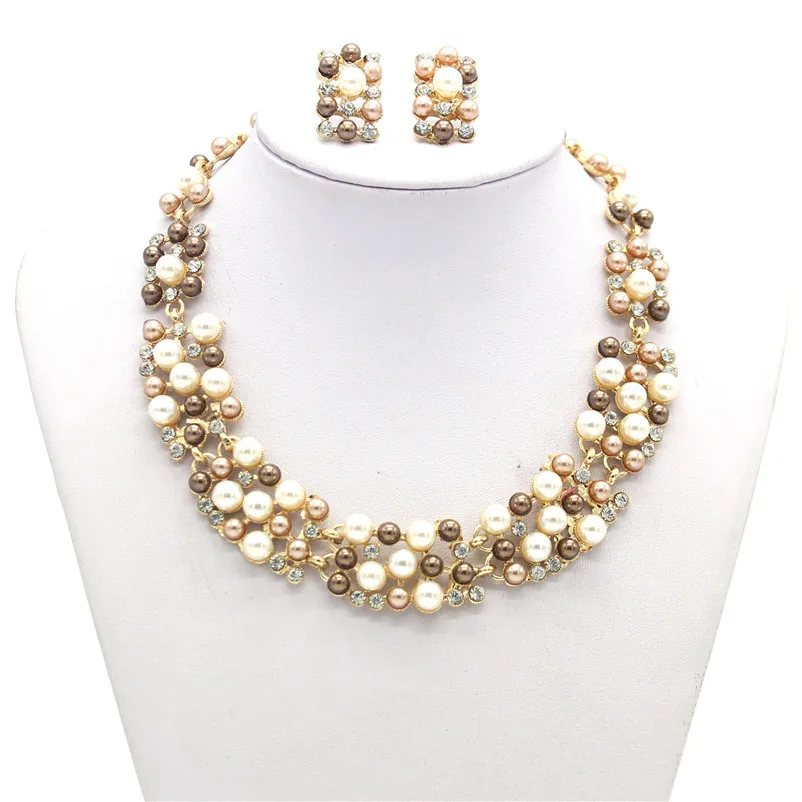 Комплект из колье и серёг Звезда с искусственным жемчугом|set choker|beaded jewelry setjewelry bride