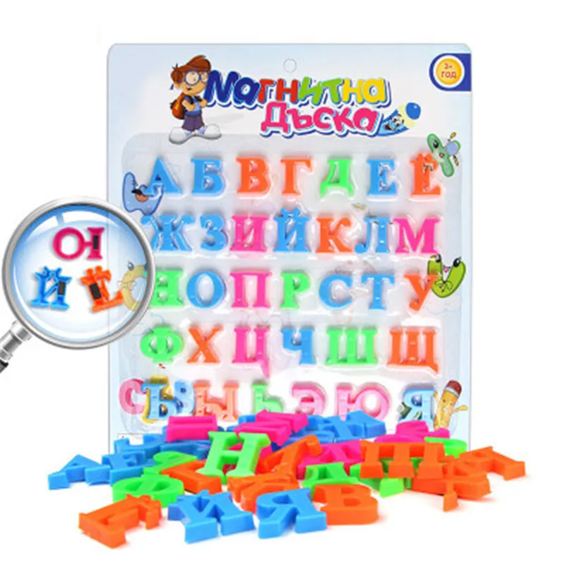 

Baby Russian Magnetic Sticker 26 Pcs English Numbers Alphabet Refrigerator Magnetic Puzzle Educational Toy Alphabet A - Z Letter