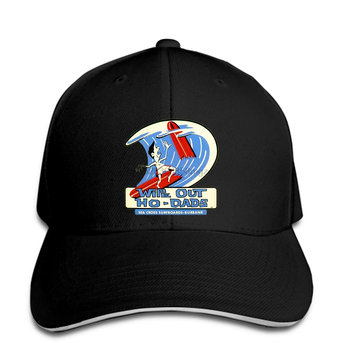 

Vintage Surf Men Baseball Cap Wipe Out HoDads 1962 Snapback Cap Women Hat Peaked