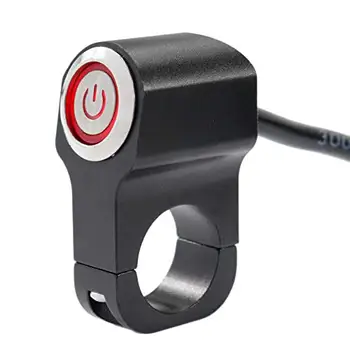 

12v 10A Motorcycle CNC aluminium alloy Push Button Toggle Switches 7/8" 22mm Handlebar headlight Switch with indicator light-Red