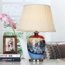 Китайская старинная для гостиной старинная настольная лампа фарфоровая Керамическая Настольная лампа украшение для свадебного стола лампа для чтения