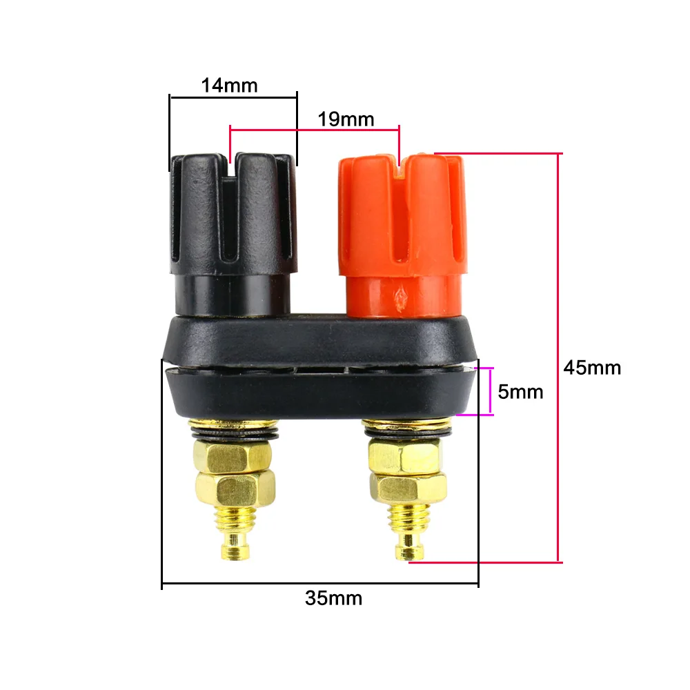 GHXAMP усилитель динамик Клеммная клемма Слива Клеммная колодка красный черный разъем для динамика типа «банан» Джек чистая медь 2 шт