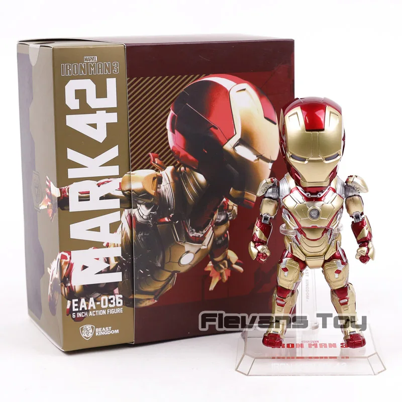 

Egg Attack Iron Man 3 MARK 42 MK XLII EAA-036 PVC Action Figure Doll Collection Movable Model Toy with LED Light