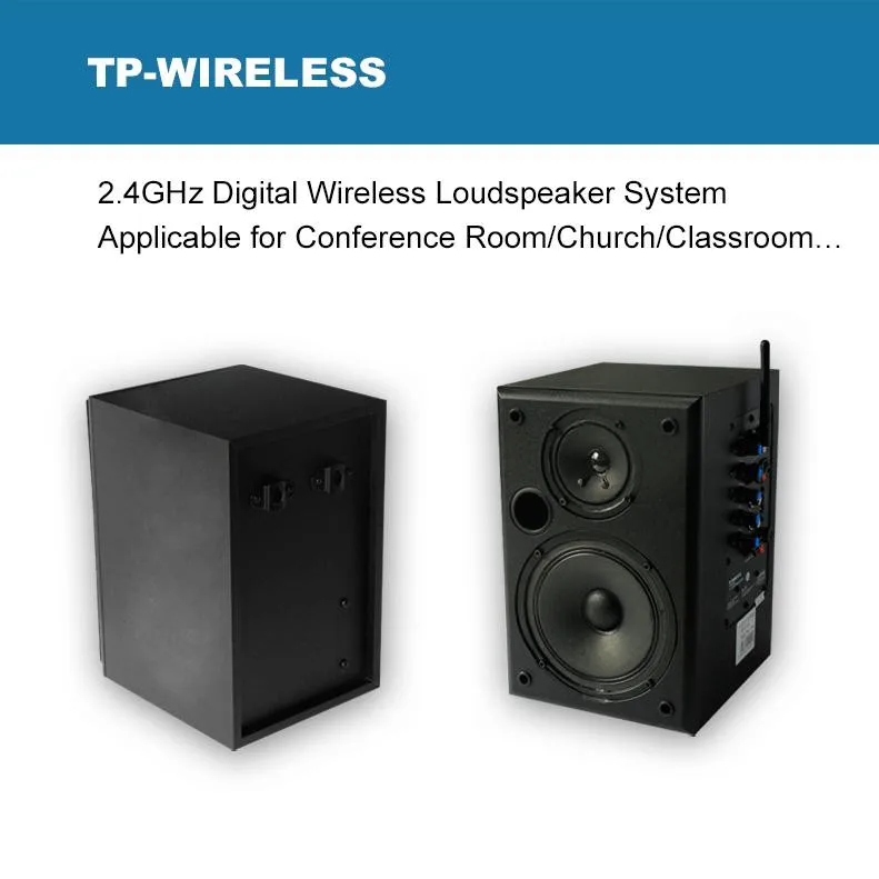 TP-WIRELESS 2,4 ГГц классная акустическая система обучения ручной микрофон и черный динамик для учителя/церкви/конференц-зала