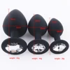 RunYu petit moyen grand godemichet Anal en Silicone avec bijoux en cristal toucher lisse Plug Anal pas de vibrateur jouets anaux pour femme et hommes ► Photo 1/6