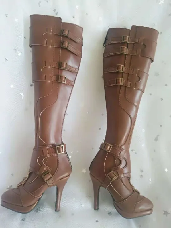 bjd high heel shoes brown 2