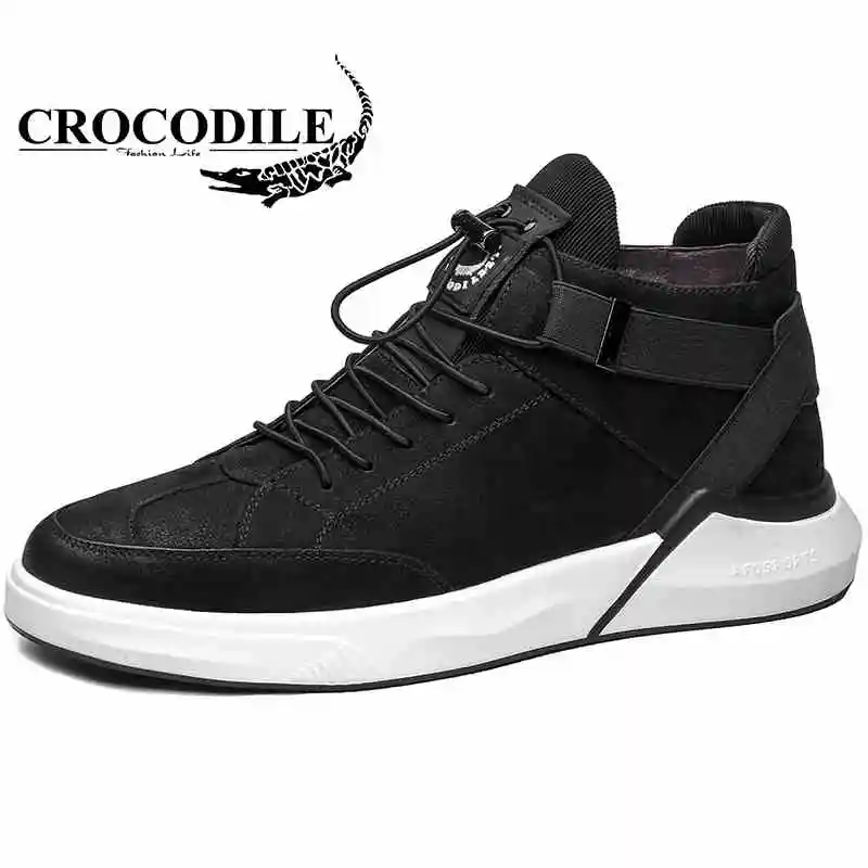 تمساح الشتاء الرجال التزلج حذاء رياضة الرجال المخملية حقيقية أحذية جلدية رياضية الرياضة أحذية تزلج للرجال offBlack