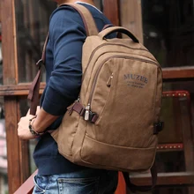 Muzee canvas backpack vintage canvas laptop men’s backpack school bag rucksack daypack ME0568
