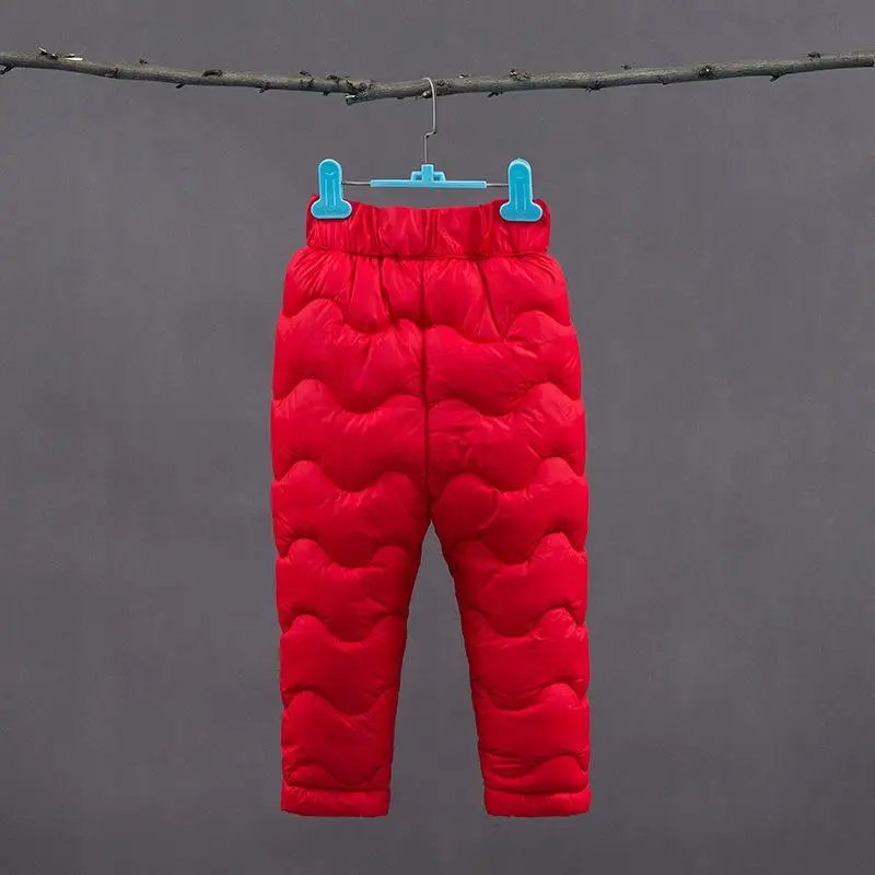 Зимние штаны для маленьких девочек, плотные теплые узкие штаны длинные штаны для мальчиков детские брюки для маленьких девочек детские осенние брюки - Цвет: red