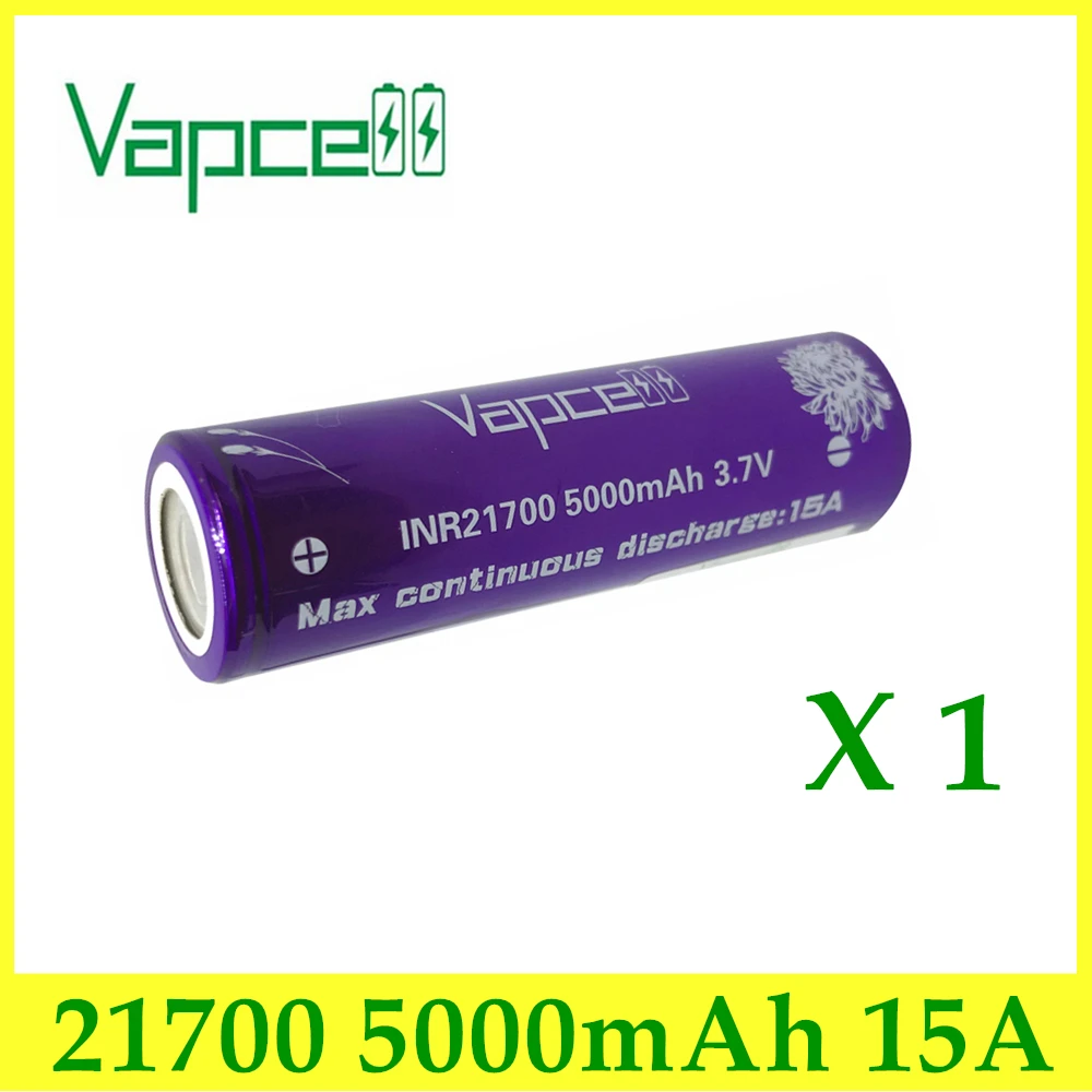 

1pcs Original Vapcell 21700 5000mAh 15A meet the technological requiment rechargeable battery smoke E-CIG vs keeppower