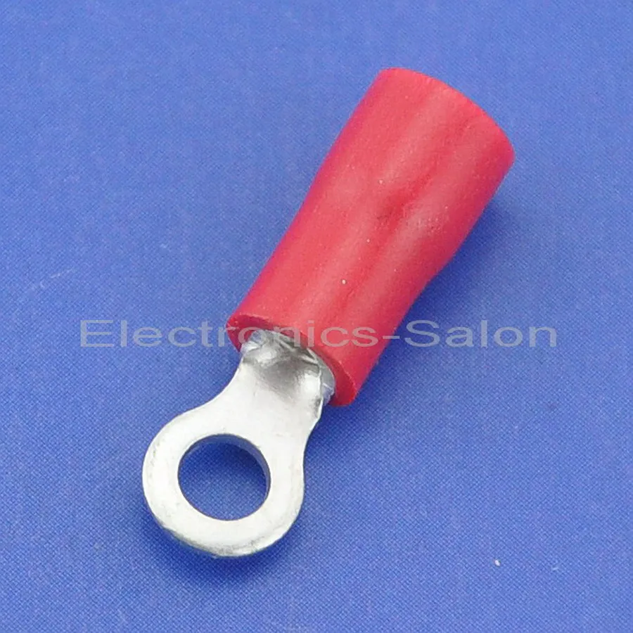 

(10 pcs/lot ) Crimp Wire Connector, 22~16AWG, #4, 19AMP, Red, Ring Terminal, RV 1.25-3