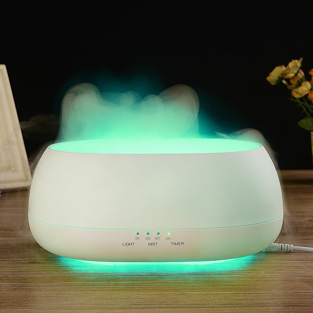 DN 817 500ml Air Humidifier Ocean Mist Wood Grain Aroma Diffuser Night