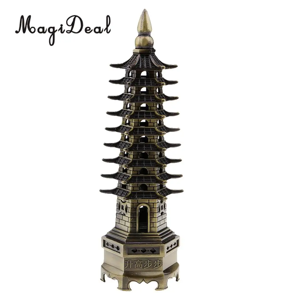 MagiDeal 7inch Chinese Fengshui Pagoda of Cultural Prosperity Model Sculpture Figurines Wenchang Tower Statue Home Decor Crafts