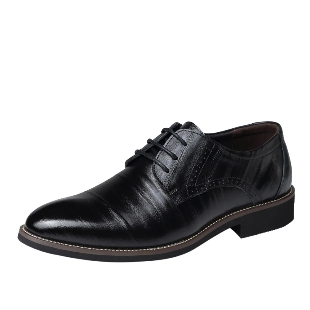 Классические Кожаные мужские деловые туфли черного цвета с острым носком; дышащие классические свадебные туфли; мужская модельная обувь; модная обувь; Размеры 37-48