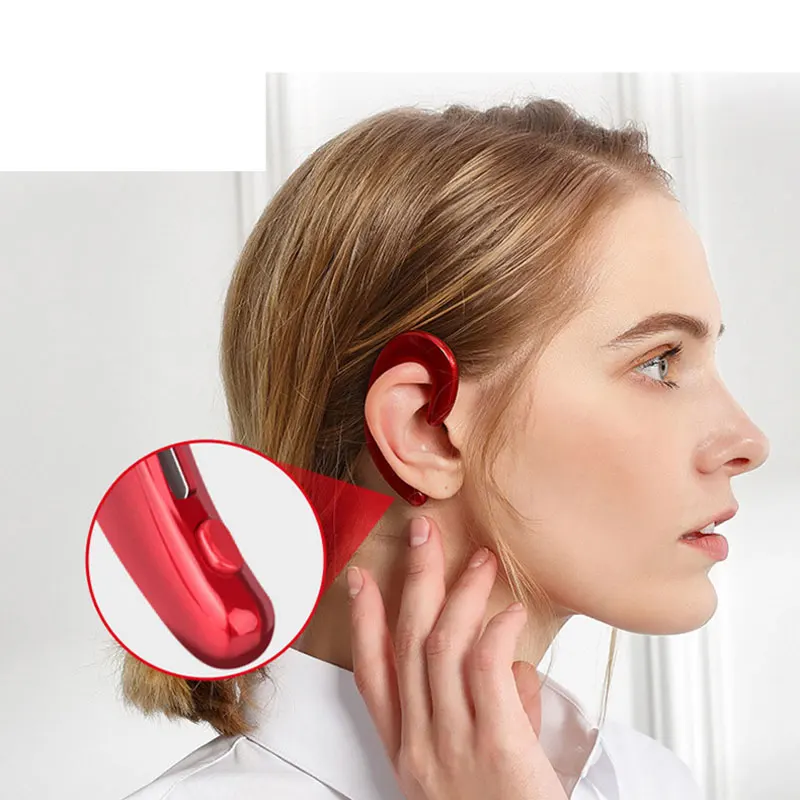 Bluetooth 4 1 Wireless Headset Bone Conduction Headphones With Mic Hands free Noise Canceling Sport Earphone For Phone