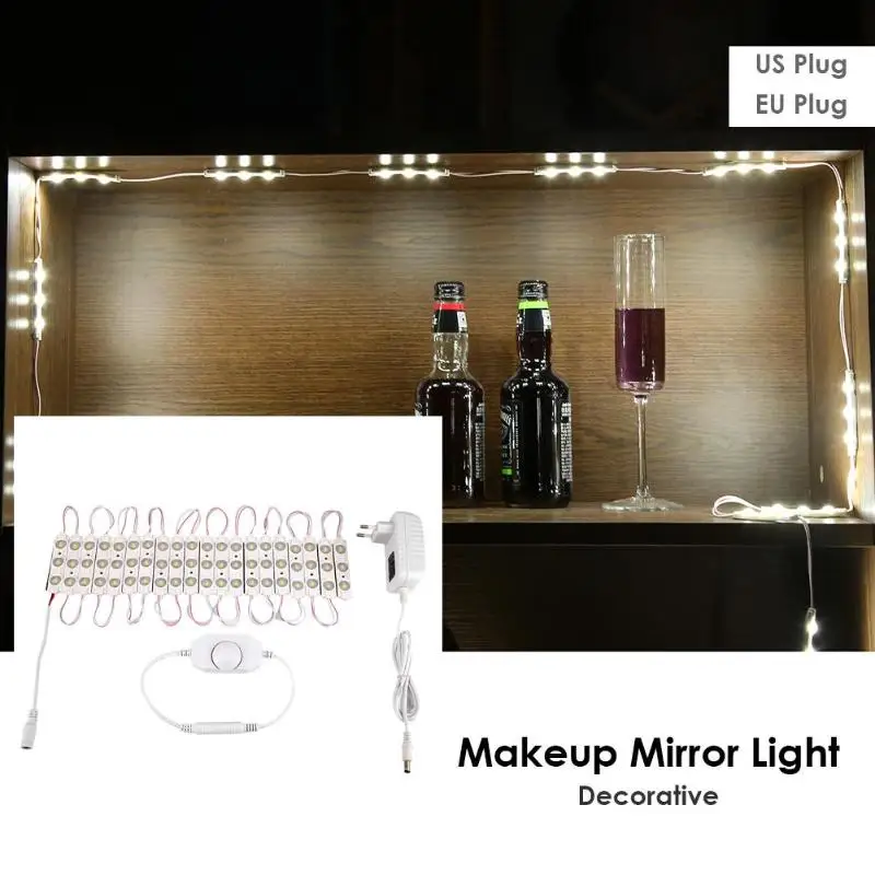 60 Светодиодный светильник-косметичка для макияжа с регулируемой яркостью, Косметическая лампа для макияжа, зеркальный светильник на стул, лампа для макияжа, инструменты для макияжа