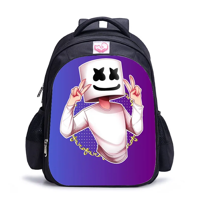 Детский Школьный рюкзак Marshmello школьный для мальчиков и девочек рюкзаки Mochila Escolar