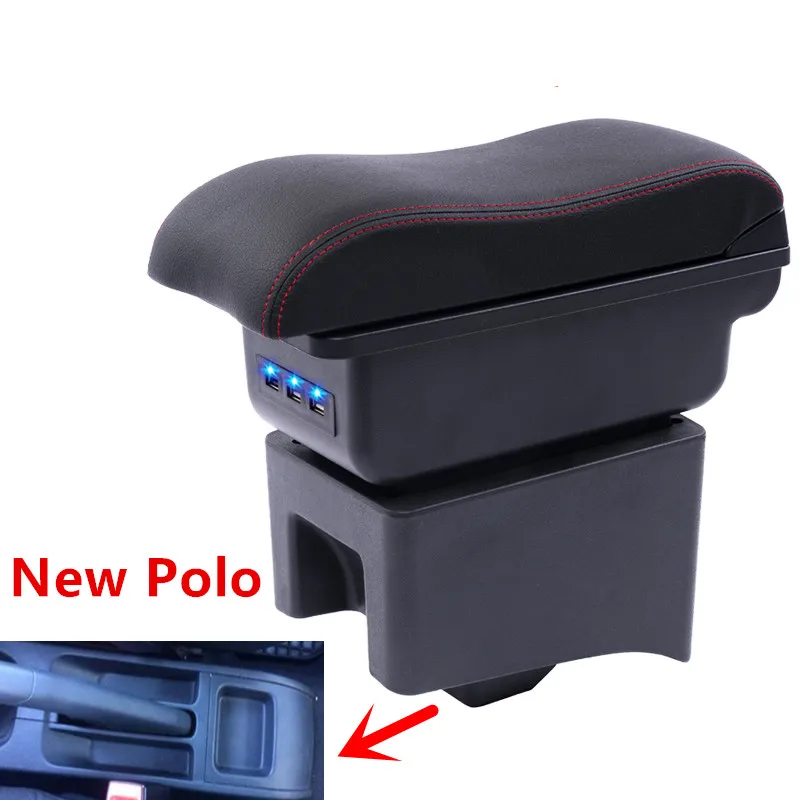 

For Volkswagen Polo armrest box Polo V universal 2009-2018 car center console modification accessories double raised with USB