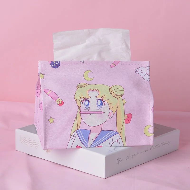 

Koteta Anime Sailor Moon Tsukino Usagi Model Figure Desktop Tissue Box Holder Cute Cartoon Napkin Paper Towel Box for Girl Kids