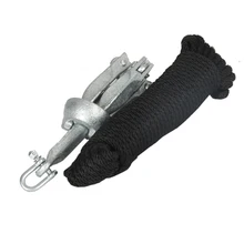 Маленький Металлический Мини-якорь для рыбацкой лодки, надувная лодка из ПВХ, Металлическая стальная железная якорная веревка, дополнительная цепь 0,7 кг/1,5 кг A09006