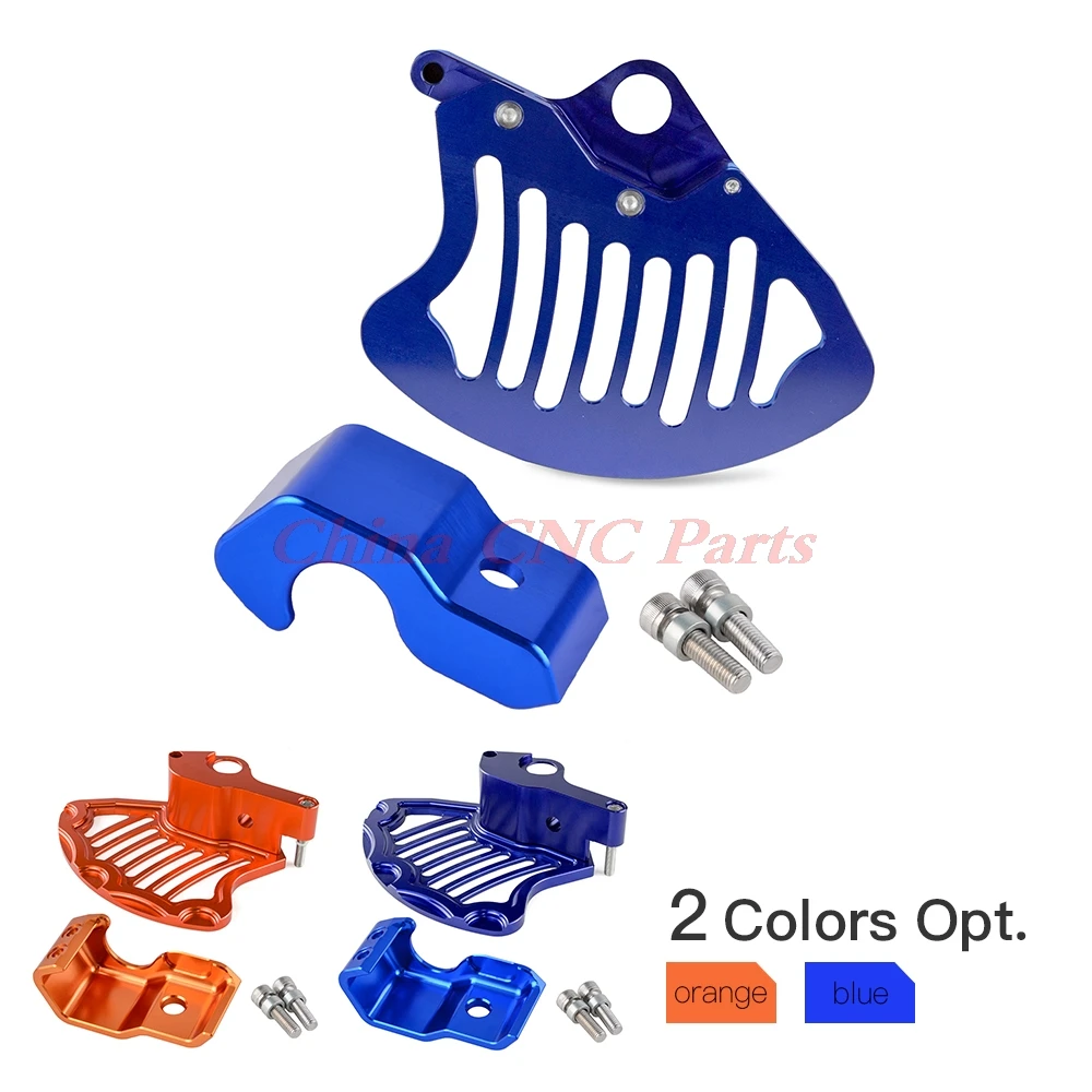 NICECNC Front Rotor Guard & Lower Right Fork Protector For Husaberg Husqvarna FE FC TE TC FX 125 200 250 300 350 450 501