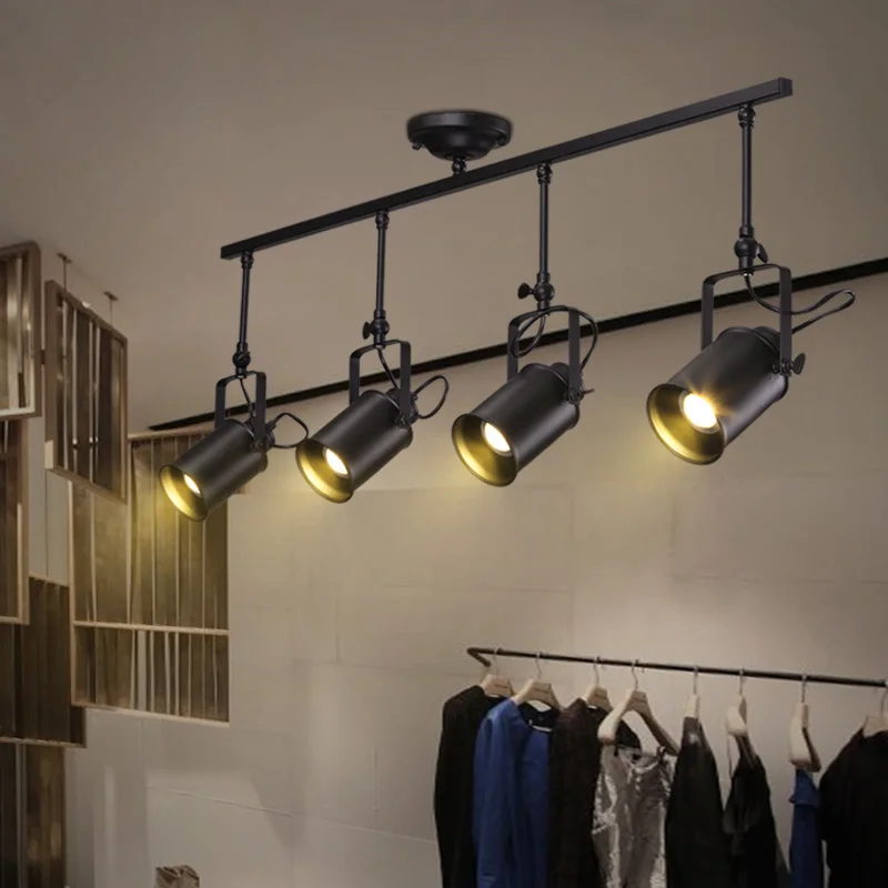 Us 30 42 22 Off Nordic Retro Loft Track Light Rh American Industrial Led Black Ceiling Vintage Spot Pendant Lamp Res Bedroom In