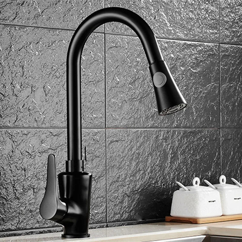 Free shipping Luxury Black bronze kitchen mixer tap with single handle