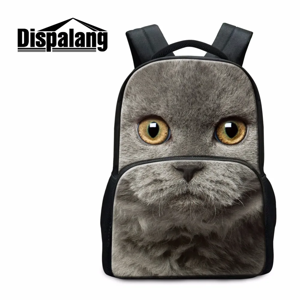 Dispalang fashion children school bag animal laptop backpack cute cat