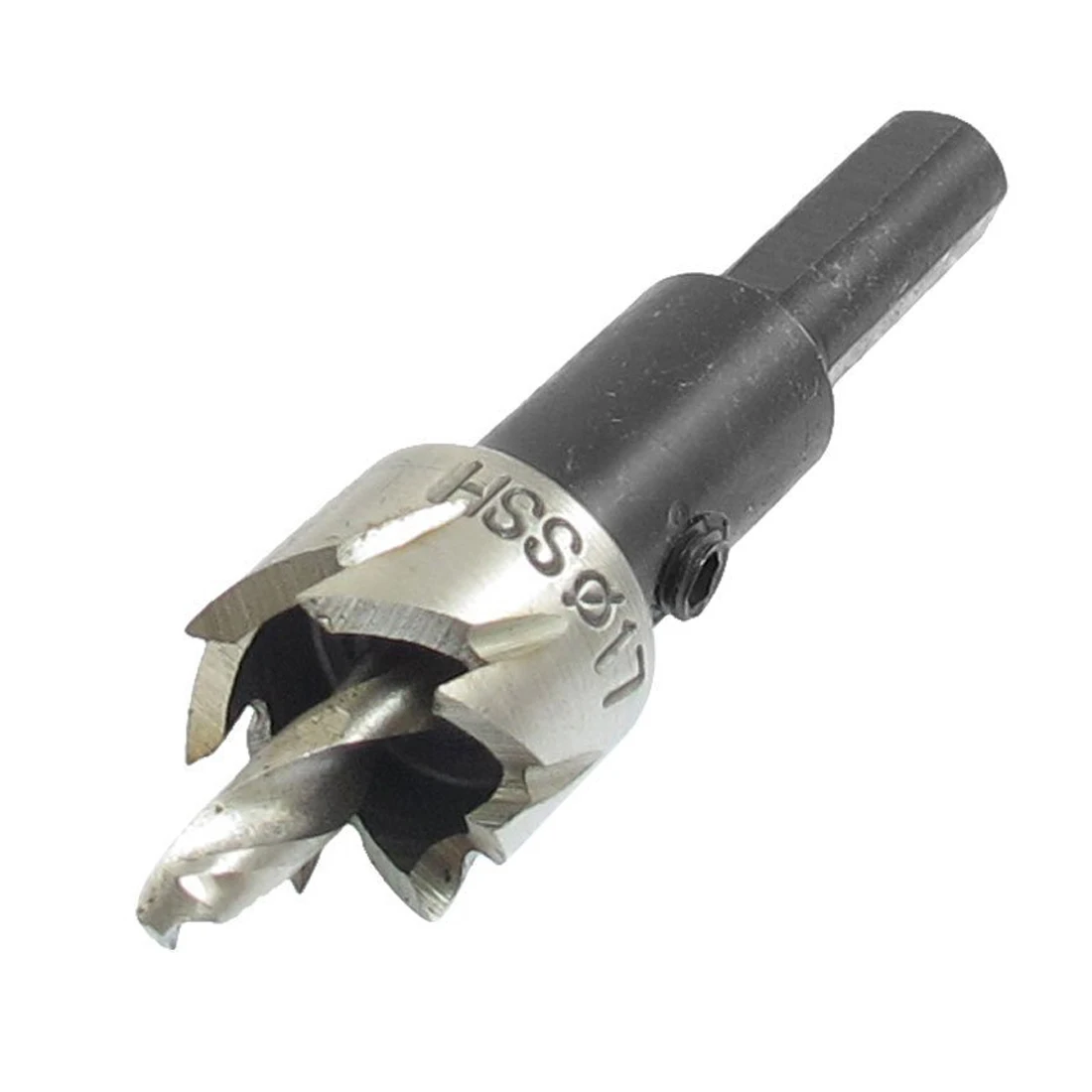 

Gray Metal Twist Drill Bit 17mm Cutting Diameter Hole Saw Hex Wrench