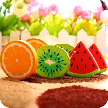 

2 Unit/PackCute Fresh Fruit Design Eraser Beautiful Simulation Fruit Eraser Kawaii Watermelon Orange Kiwi Student Award Gifts Of