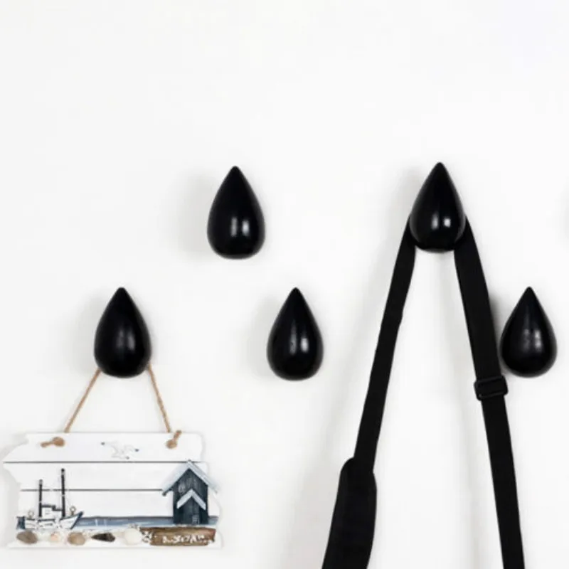 Красочные деревянные вешалка настенная Chic Water Drop Ванная комната двери пальто