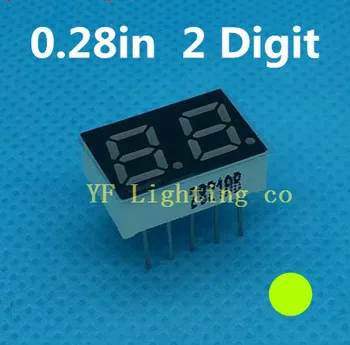

Green 0.28 inch 7 Segment LED Display 2 Bit Digital Tube 0.28" 0.28in Common cathode(Nixie tube)