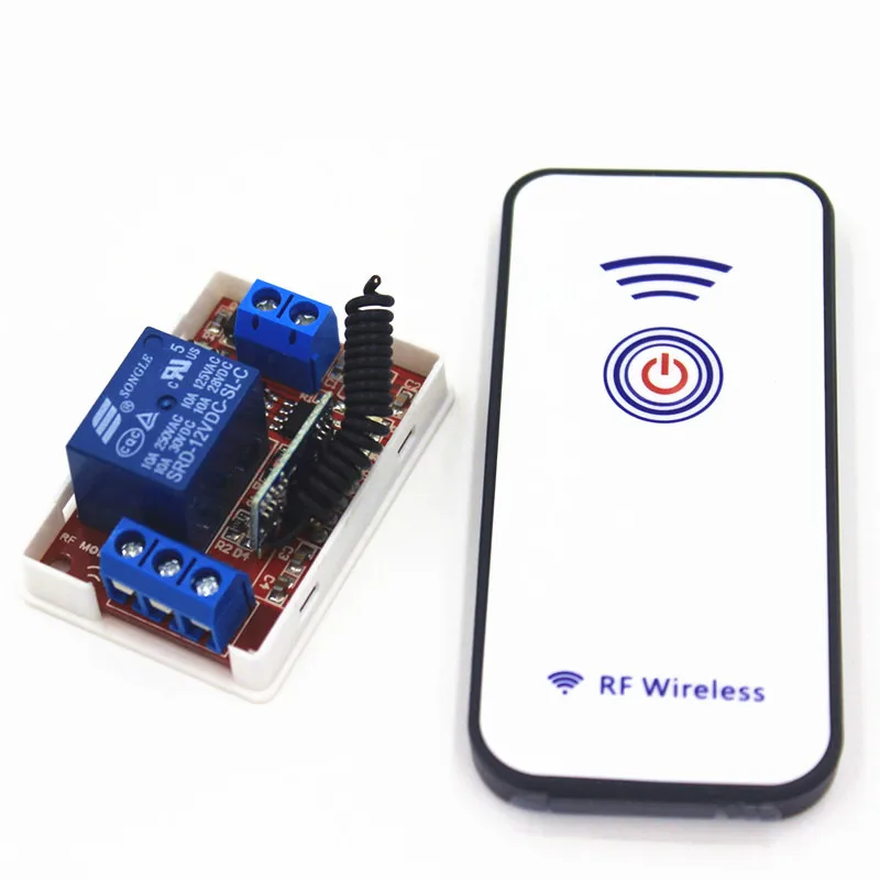 

433Mhz Universal Wireless Remote Control Switch DC 12V 1CH relay Receiver Module and RF Transmitter 433 Mhz Remote Controls 1527