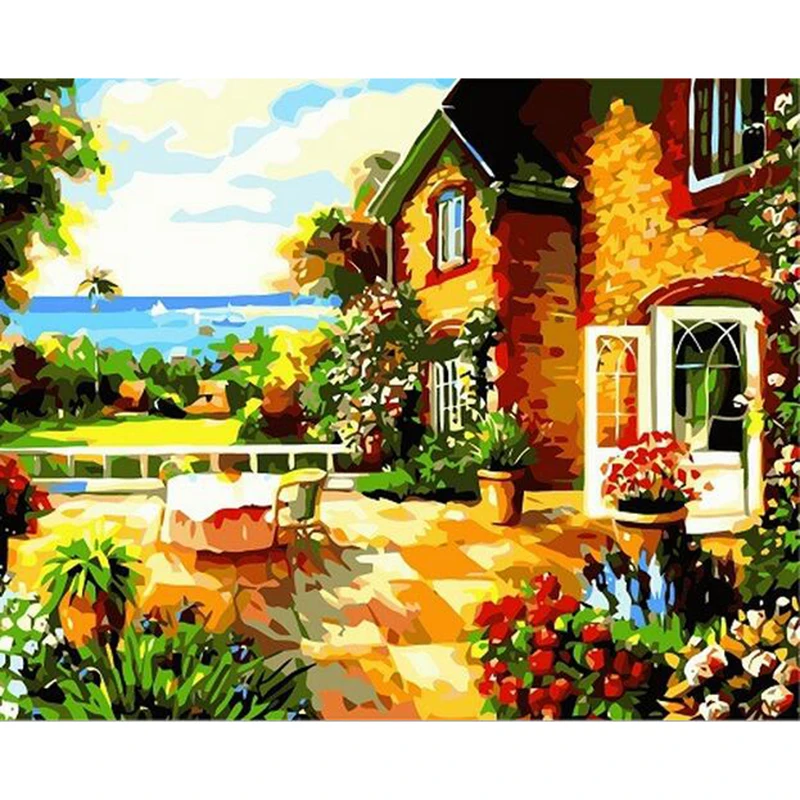 wall art quadros Coloring by numbers flower pictures