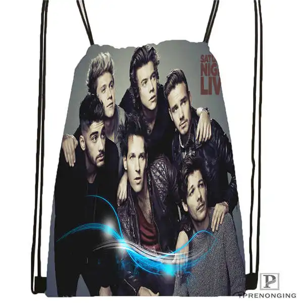 Custom one direction Drawstring Backpack Bag Cute Daypack Kids Satchel Black Back 31x40cm 180611 01 39