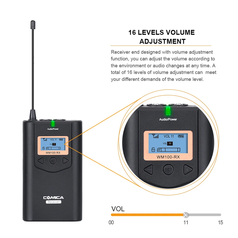  Comica CVM-WM100 H UHF 48 Channels Wireless handheld Microphone System Kit for Canon Nikon DSLR Cam