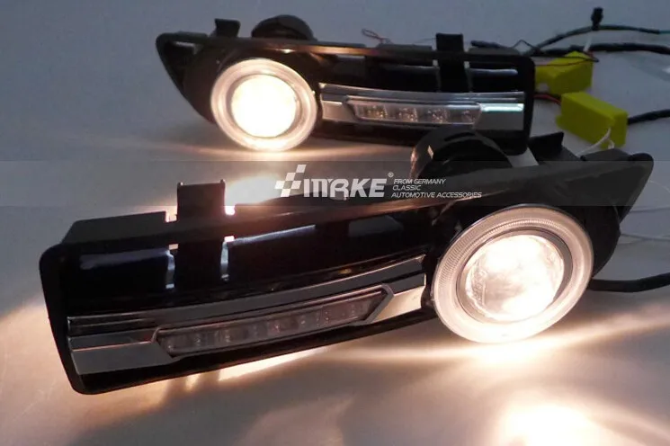 

OsMrk LED DRL daytime running light +CCFL angel eye (6 colors ) + projector lens + halogen fog lamp for VW golf 4 MK4 1998-2005