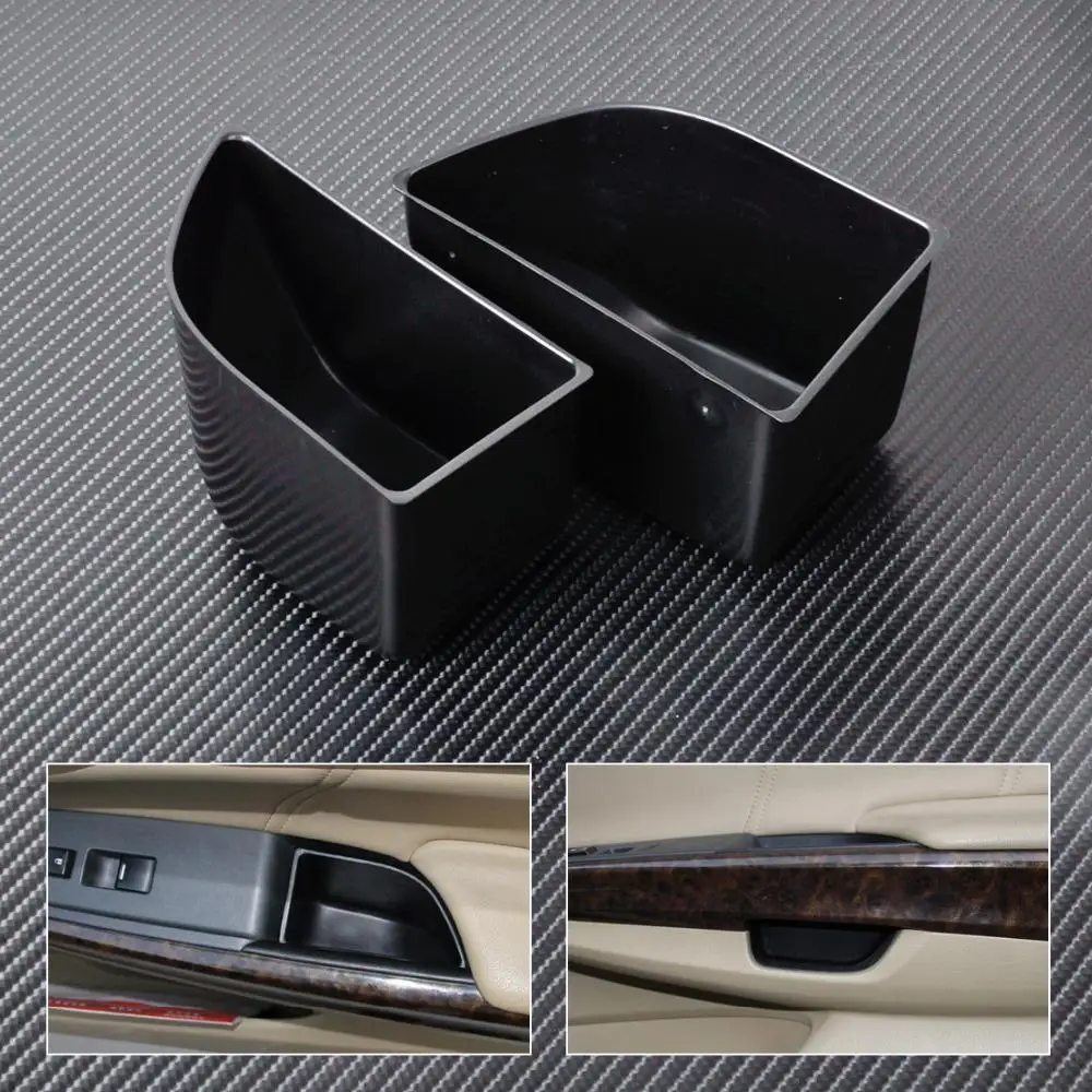 

CITALL New 2Pcs Black Front Door Armrest Secondary Storage Box Container Holder For Honda Accord 2008 2009 2010 2011 2012