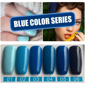 

MIZHSE Soak Off UV LED Gel Varnish Blue Color Polish Gel Semi Permanent Hybrid Nail Gellak For Nails High Quality Nail Salon