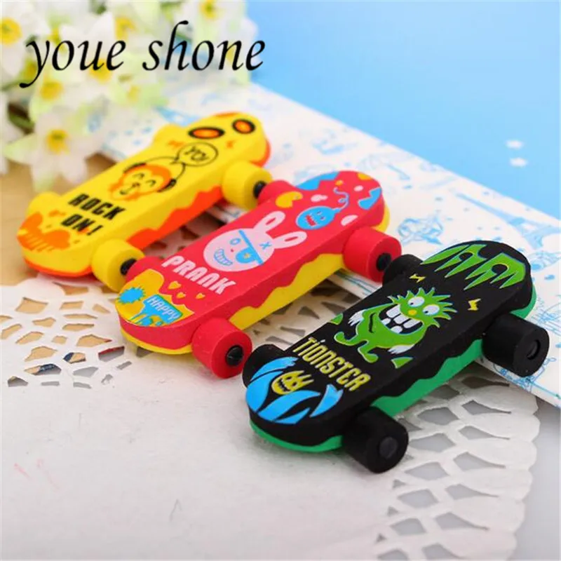 Youe Shone 1pcs Cartoon Cute Eraser Creative Skateboard Student