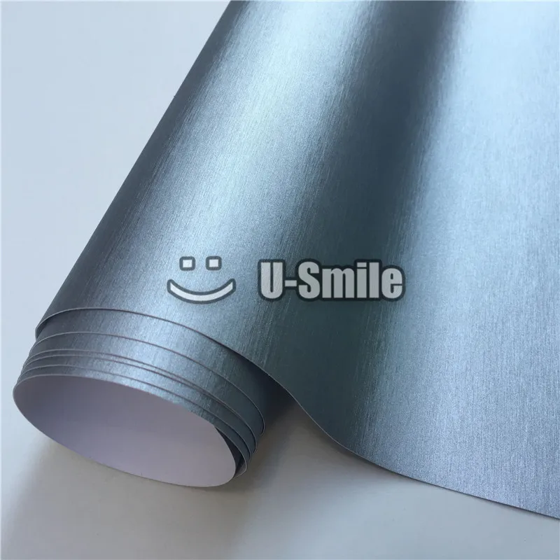 *Premium Brushed Aluminum Blue Vinyl Wrap Sticker Decal Air Release Bubble Free