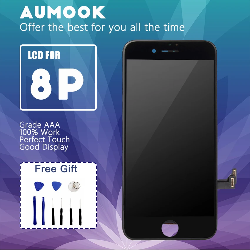 3pcs AAA Quality 100 Tested For Iphone 8 Plus LCD Touch Screen With Complete Digitizer Assembly 