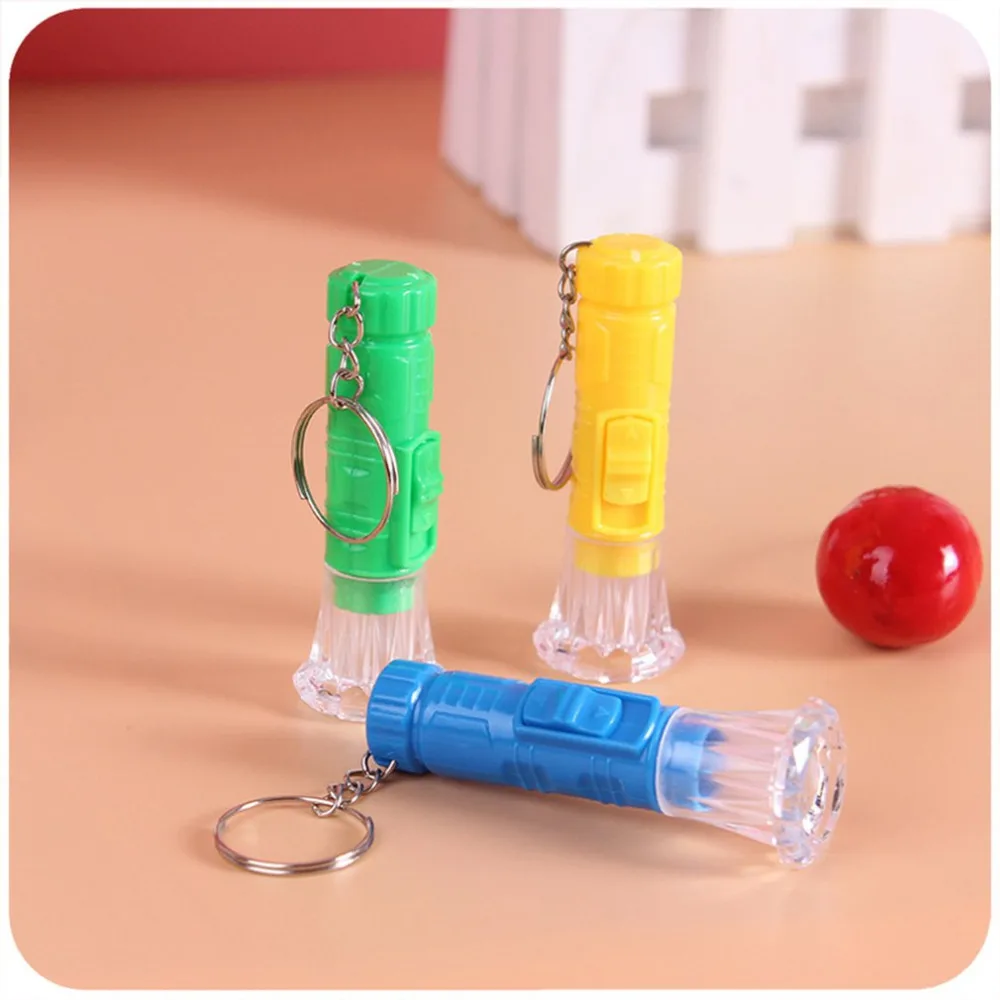 1PC Super Bright LED Mini Plastic Hand Torch Portable Keyring
