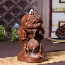 Курильница для благовоний горелка фиолетовый; песок креативный обратного потока конусы курильница с держателем украшения дома Чайный домик+ 10 шт. пирамидки благовоний